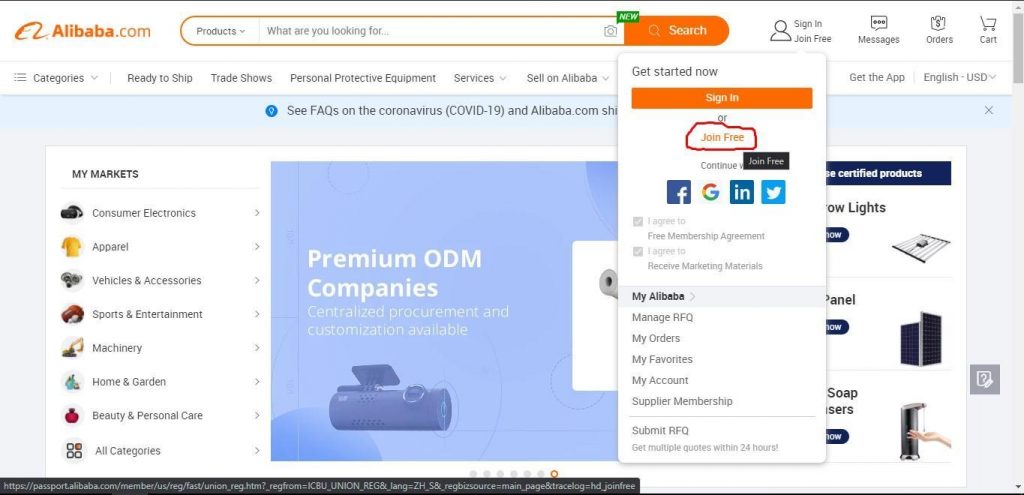 Hướng dẫn đăng ký tài khoản Alibaba trong 2 phút 5 Đăng ký tài khoản Alibaba