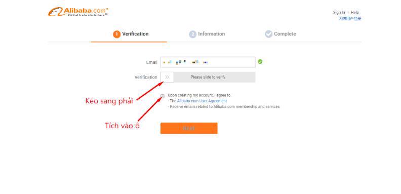 Hướng dẫn đăng ký tài khoản Alibaba trong 2 phút 4 Xác thực tài khoản Alibaba