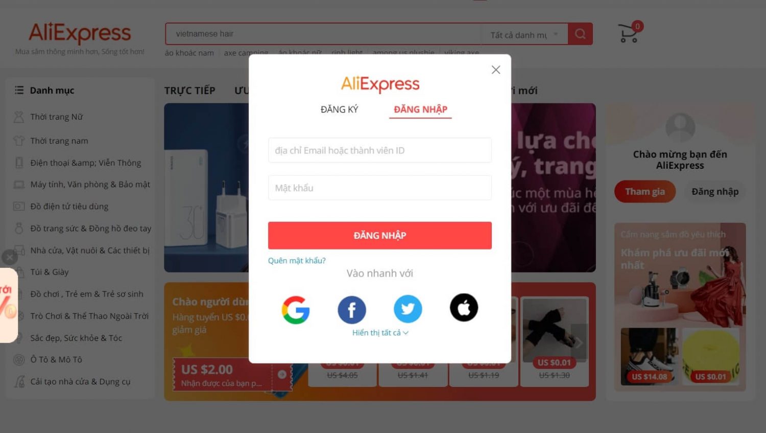 TOP 3 cách mua hàng trên Aliexpress giá rẻ, nhanh chóng và tiện lợi 4 Đăng ký tài khoản Aliexpress