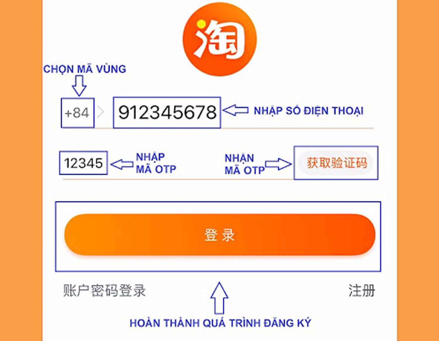 Hướng dẫn cách nhận đặt hàng Taobao giá rẻ Hà Nội 2 Tạo tài khoản Taobao để đặt hàng taobao giá rẻ hà nội