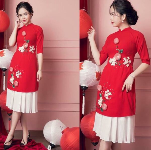 Chân váy mặc áo dài cách tân nữ truyền thống Chaang may sẵn váy loe 3 lớp  vải voan lụa cô dâu cưới hỏi lễ tết đẹp ADC610 | Lazada.vn