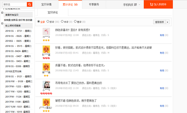 Đánh giá của khách hàng khi mua hàng trên Taobao