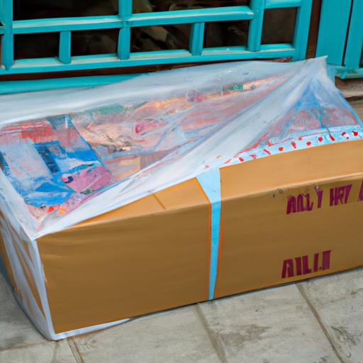 Hộp hàng chứa các sản phẩm mua từ Trung Quốc được vận chuyển đến nhà ở Việt Nam.