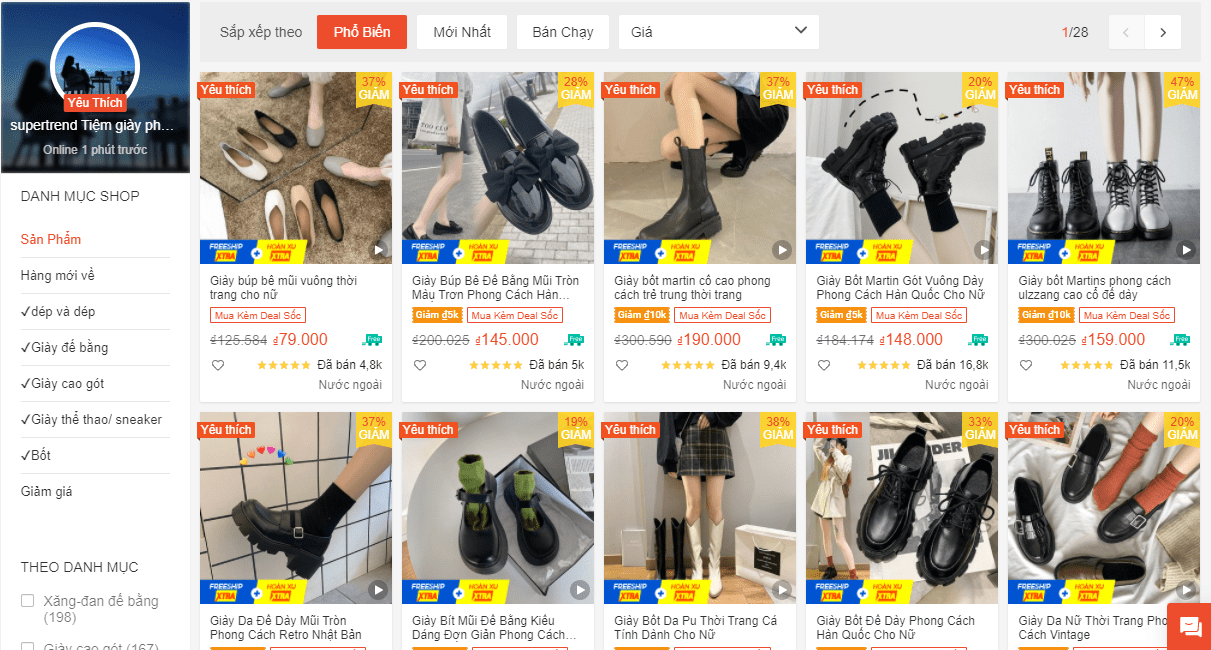 Top 5 shop order giày sneaker Quảng Châu cực xinh trên Shopee