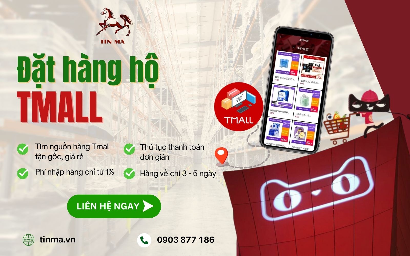 Tín Mã Logistics chuyên mua hàng Tmall.com giá rẻ, chất lượng