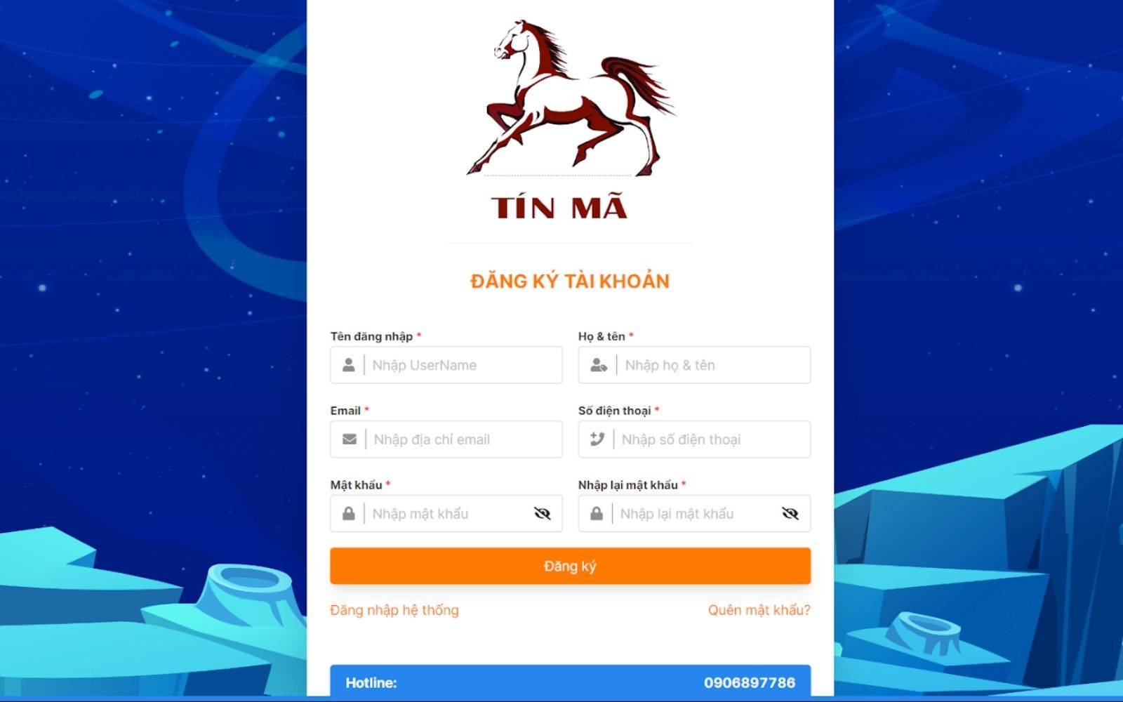 Nhập thông tin cá nhân để tạo tài khoản nhập hàng Taobao qua Tín Mã