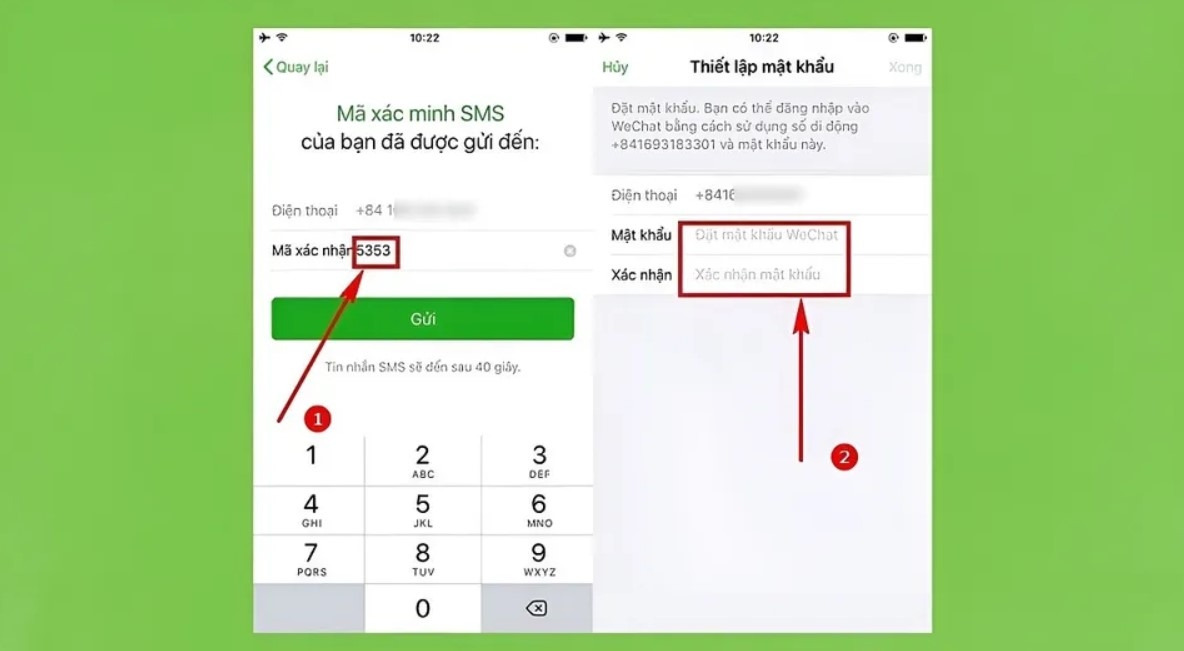 Nhập mã xác nhận và chọn Gửi để lấy lại mật khẩu Wechat