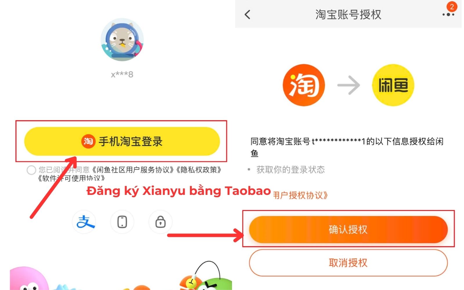 Đăng ký tài khoản trên app order đồ xianyu second hand