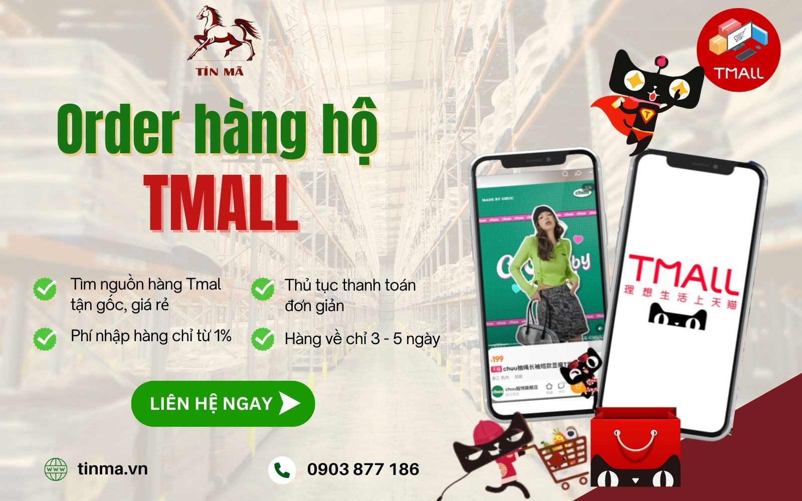 Sử dụng dịch vụ mua hàng hộ Tmall uy tín của Tín Mã