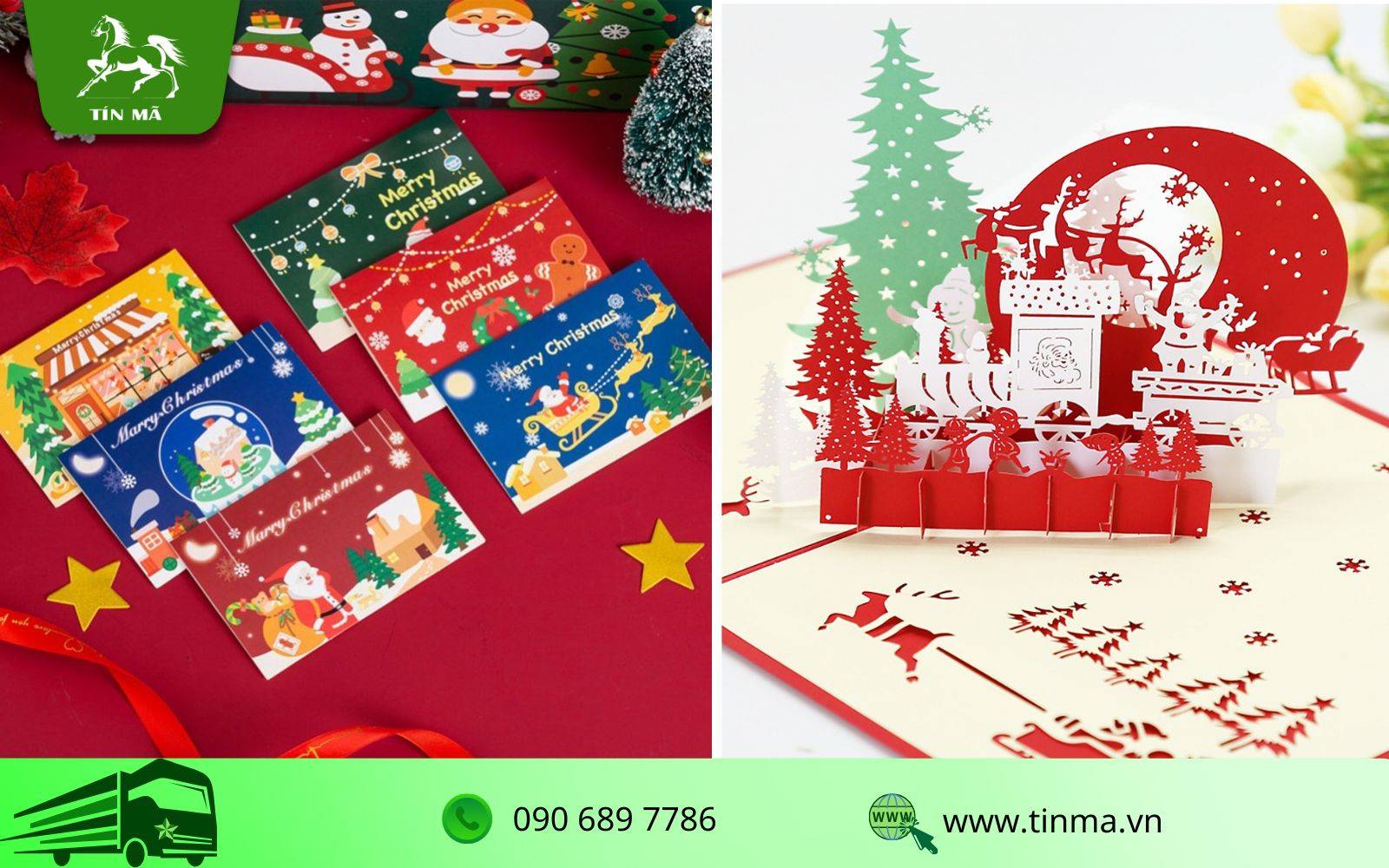 Thiệp giáng sinh là mặt hàng phù hợp cho câu hỏi Mùa Noel nên kinh doanh gì?