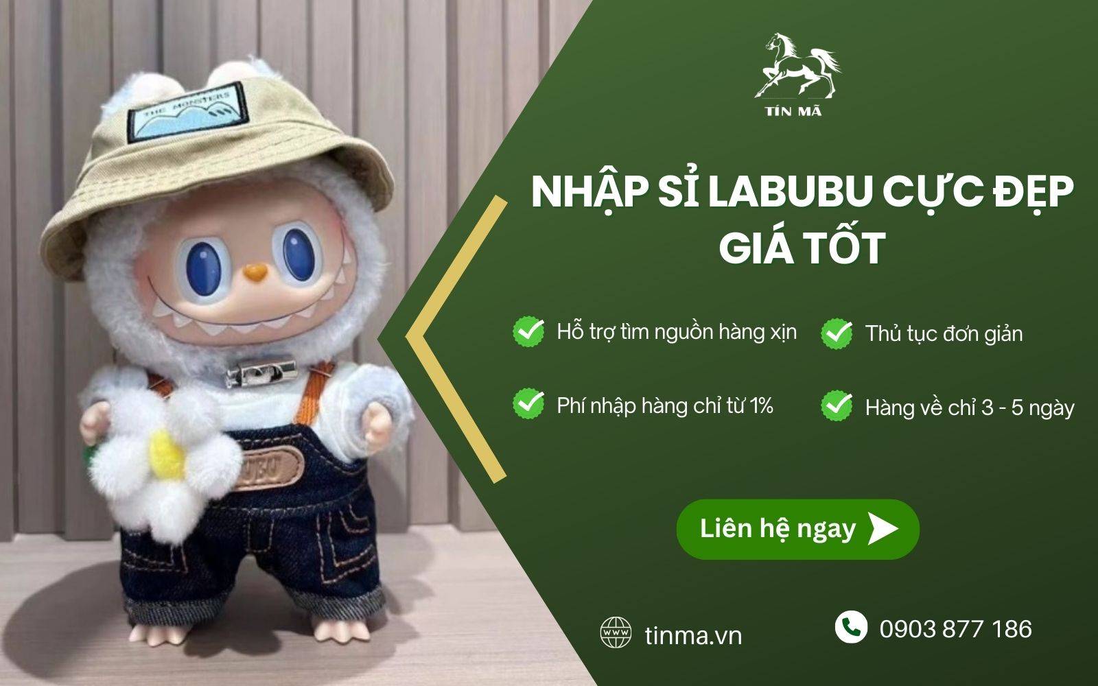 Mua sỉ Labubu chính hãng, đẹp, giá hời qua Tín Mã Logistics