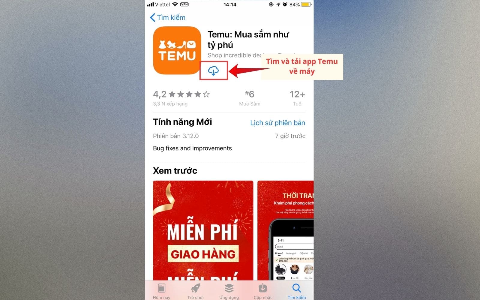 Tìm và tải app Temu tương thích với hệ điều hành đang sử dụng