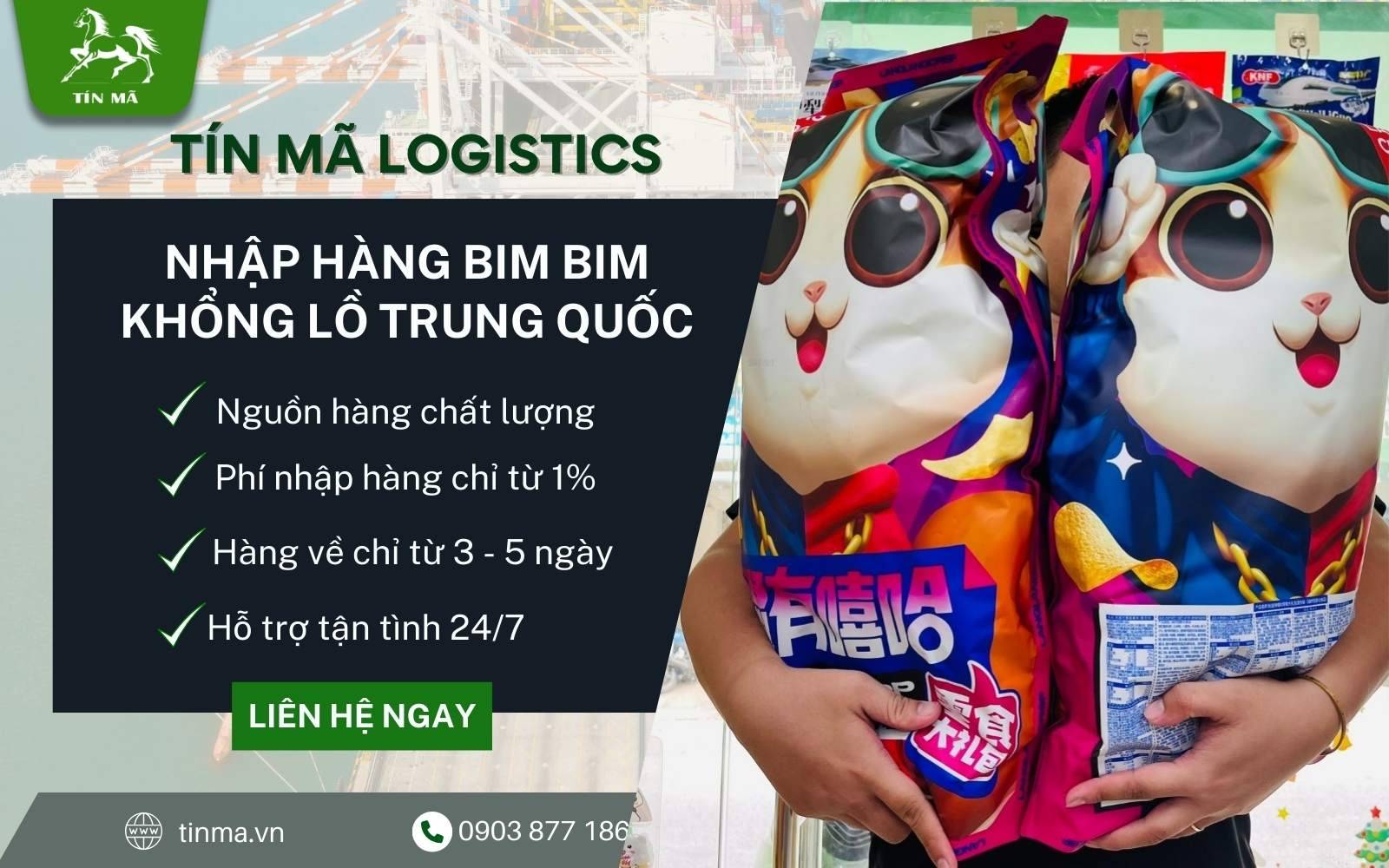 Mua bim bim snack khổng lồ nội địa Trung giá sỉ tại Tín Mã