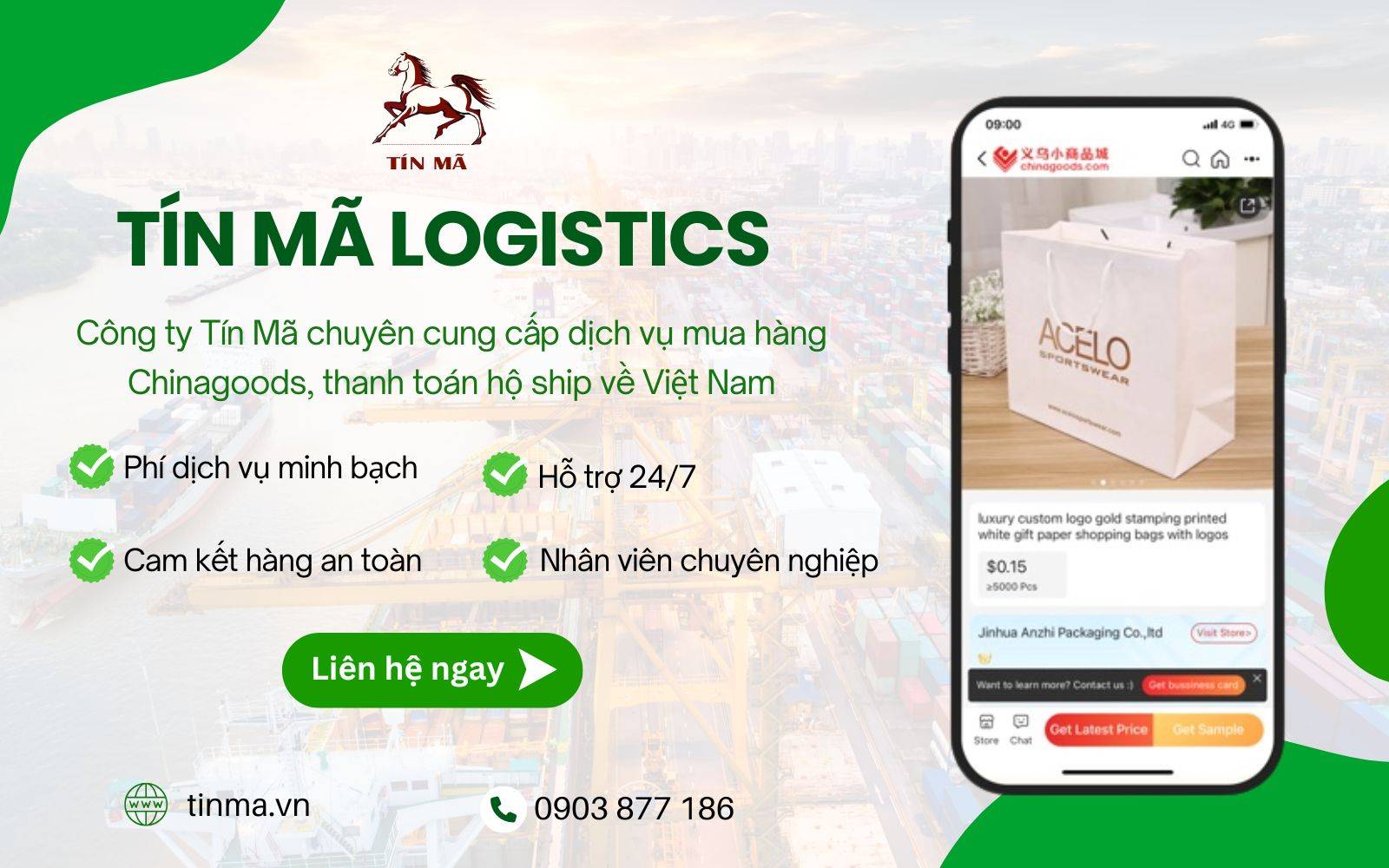 Nhập hộ hàng Chinagoods  chất lượng cao, giá tốt tại Tín Mã Logistics