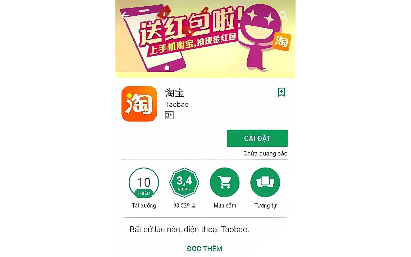 Tải app đặt hàng hóa Tao bao về điện thoại Tải app mua hàng trên Taobao.com về điện thoại