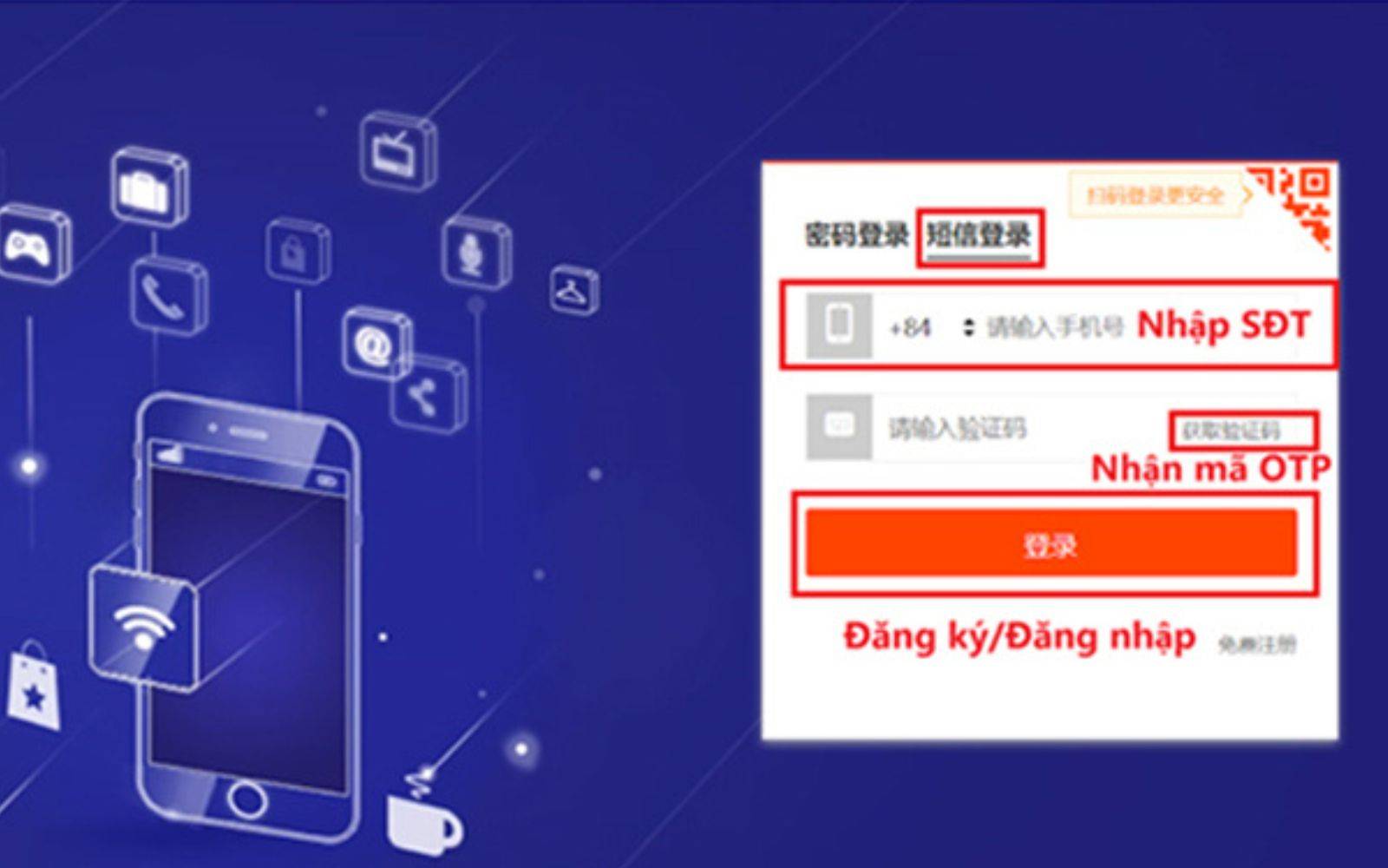 Nhập đầy đủ thông tin đăng ký tài khoản order Taobao Nhập thông tin đăng ký tài khoản order hàng hóa Taobao.com