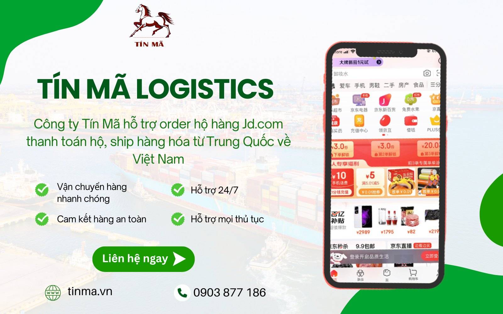 Tín Mã nhập hộ hàng Jingdong về Việt Nam an toàn, nhanh chóng, tiện lợi