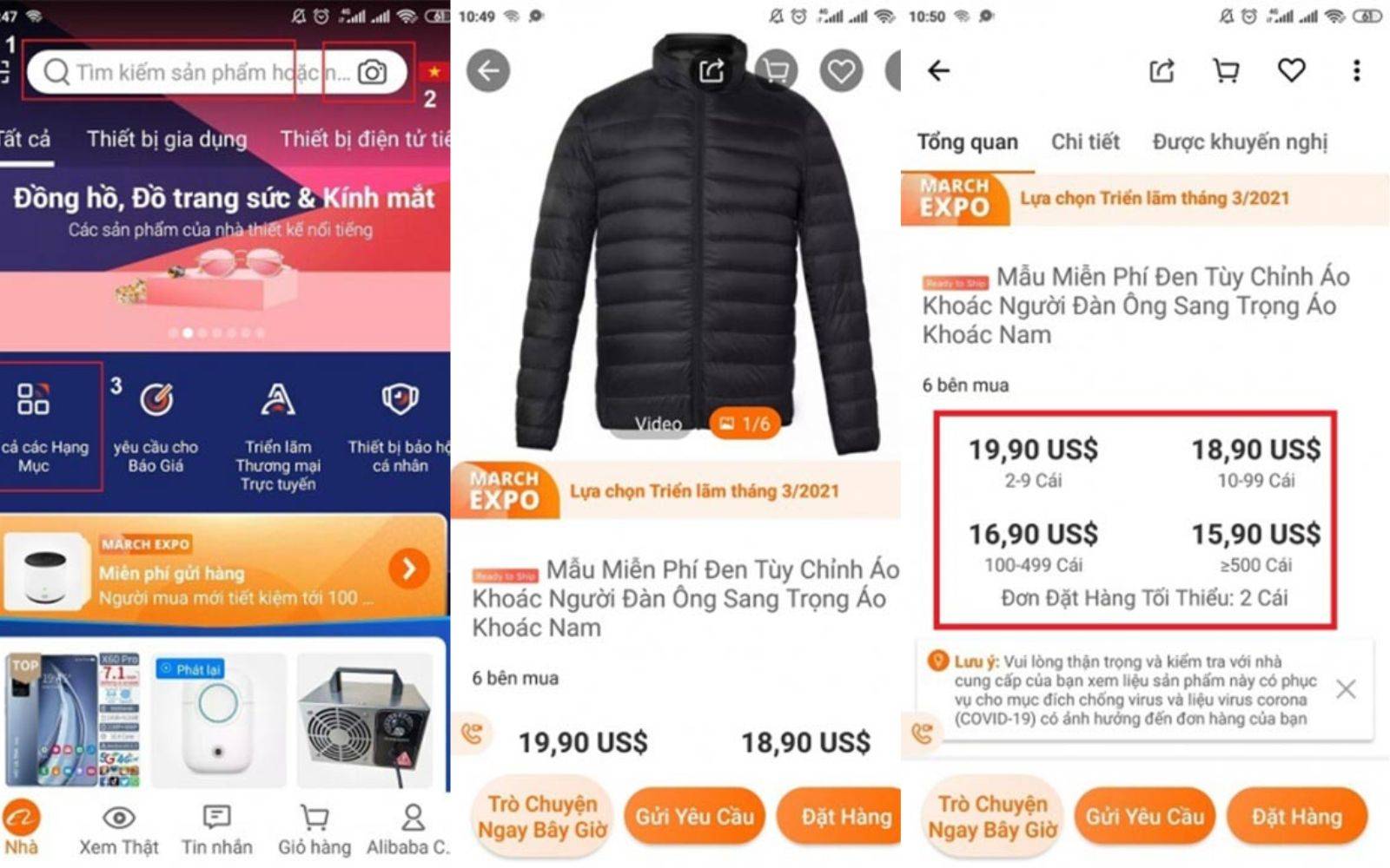 Tìm kiếm sản phẩm cần order từ Alibaba Tìm kiếm sản phẩm cần mua trên Alibaba