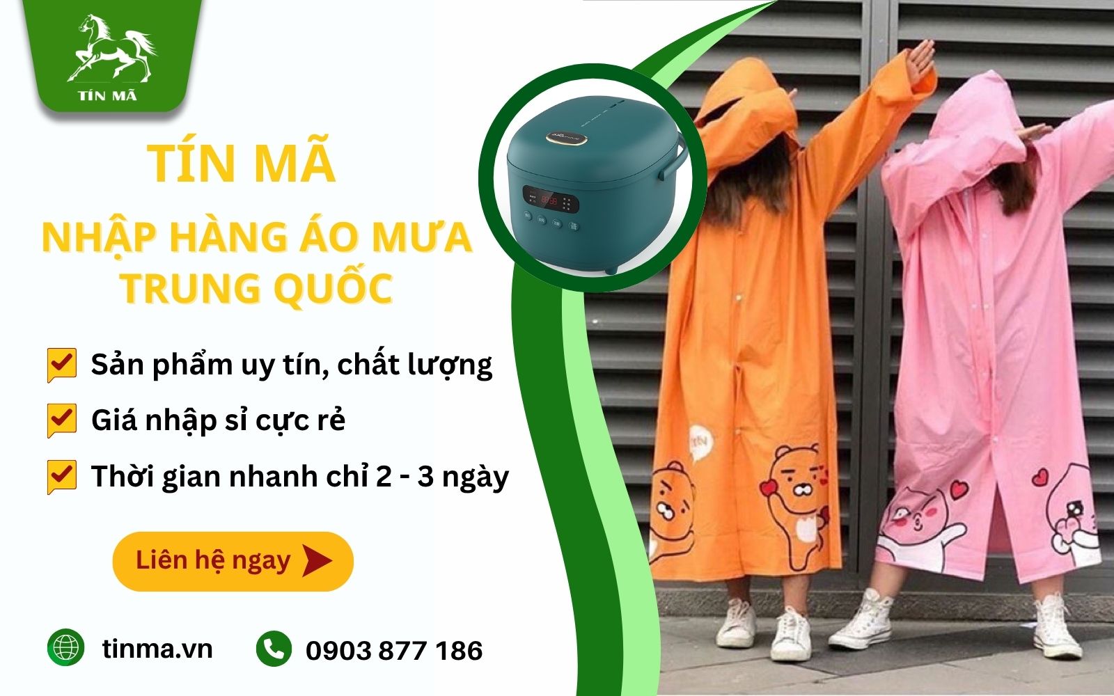 Tín Mã Logistics chuyên nhập hộ nguồn hàng áo mưa nội địa trung trên Taobao, 1688 giá sỉ