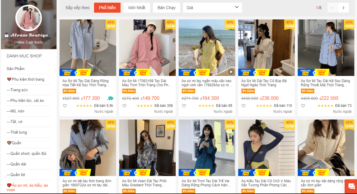 5 Shop order sơ mi Taobao cho nàng bánh bèo trên Shopee bạn đã biết? 4 5 Shop order sơ mi Taobao bánh bèo trên Shopee bạn đã biết?