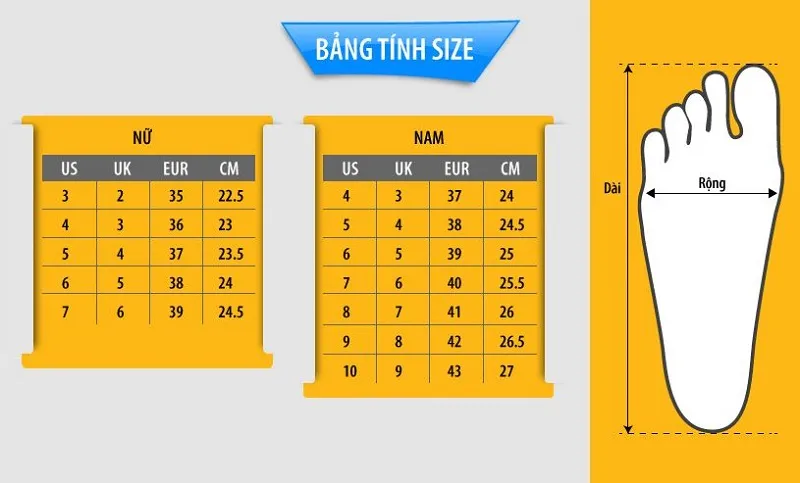Bảng Size Giày Trung Quốc - Cách đo size giày cho nam nữ 3 article 1551167360 5