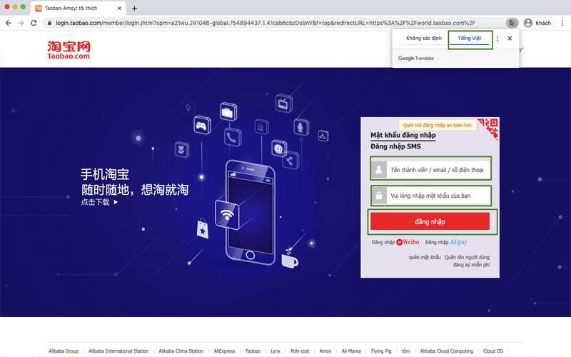 Cách đăng nhập Taobao trên điện thoại và máy tính chi tiết A-Z 3 cach dang nhap taobao tren may tinh 2