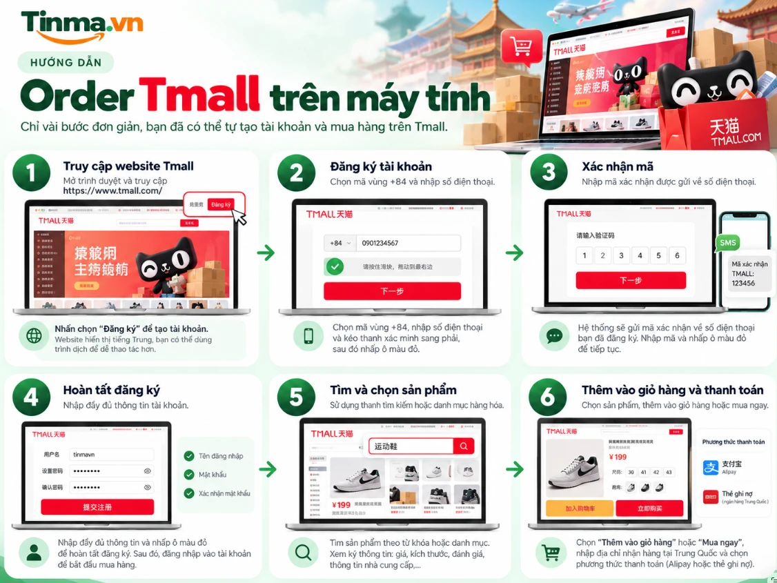 Hướng dẫn order Tmall trên máy tính