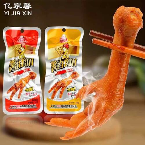 Top 10 đồ ăn vặt nội địa Trung Quốc, bánh nội địa Trung ngon 3 Chân gà cay đồ ăn vặt Trung Quốc