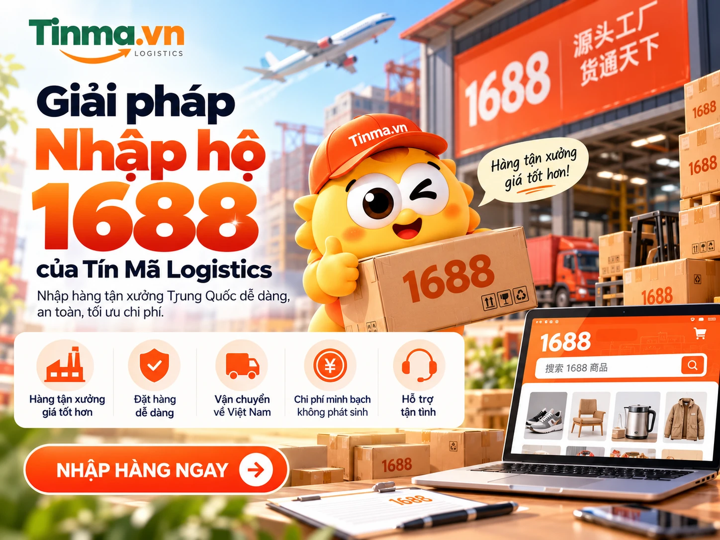 Giải pháp nhập hộ 1688 của Tín Mã Logistics