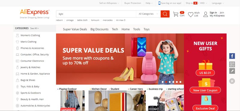 Các trang web mua hàng sỉ Trung Quốc nội địa uy tín, giá rẻ 6 Trang mua hàng sỉ Trung Quốc Aliexpress